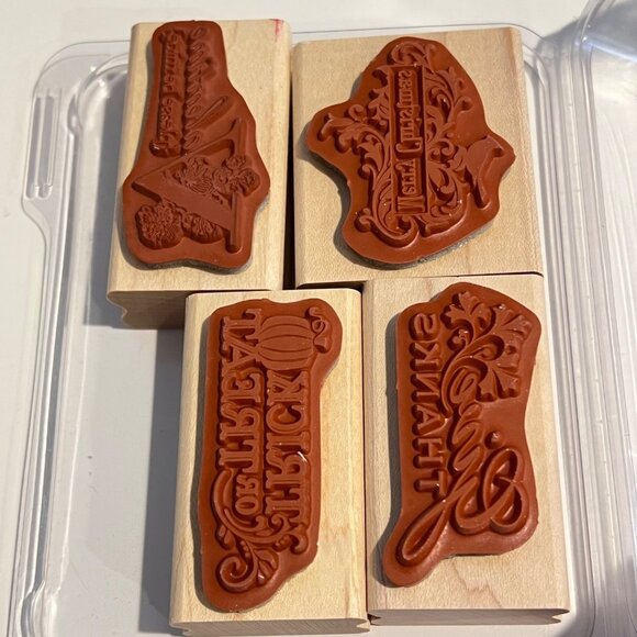 Stampin Up! Holiday Best Rubber Stamp Set 4 Pc Unused Seasonal Designs - Picture 3 of 3